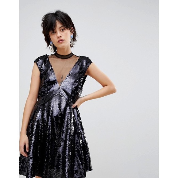 Free People Dance Til Dawn Mesh & Sequin Dress - Picture 11 of 12